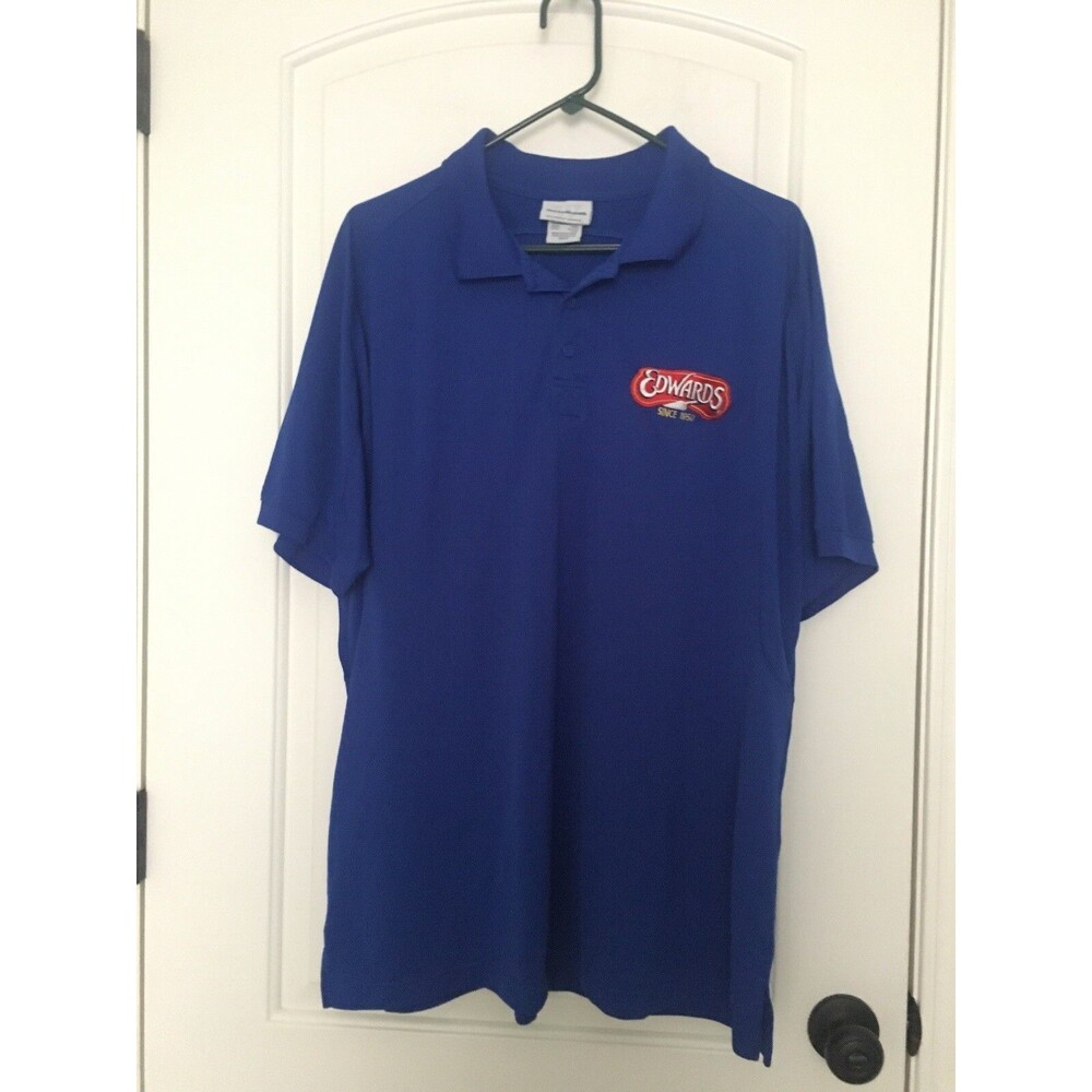 Wearguard Adult Unisex Short Sleeve Polo Shirt Edwards Since 1950 Size 1XL Blue
